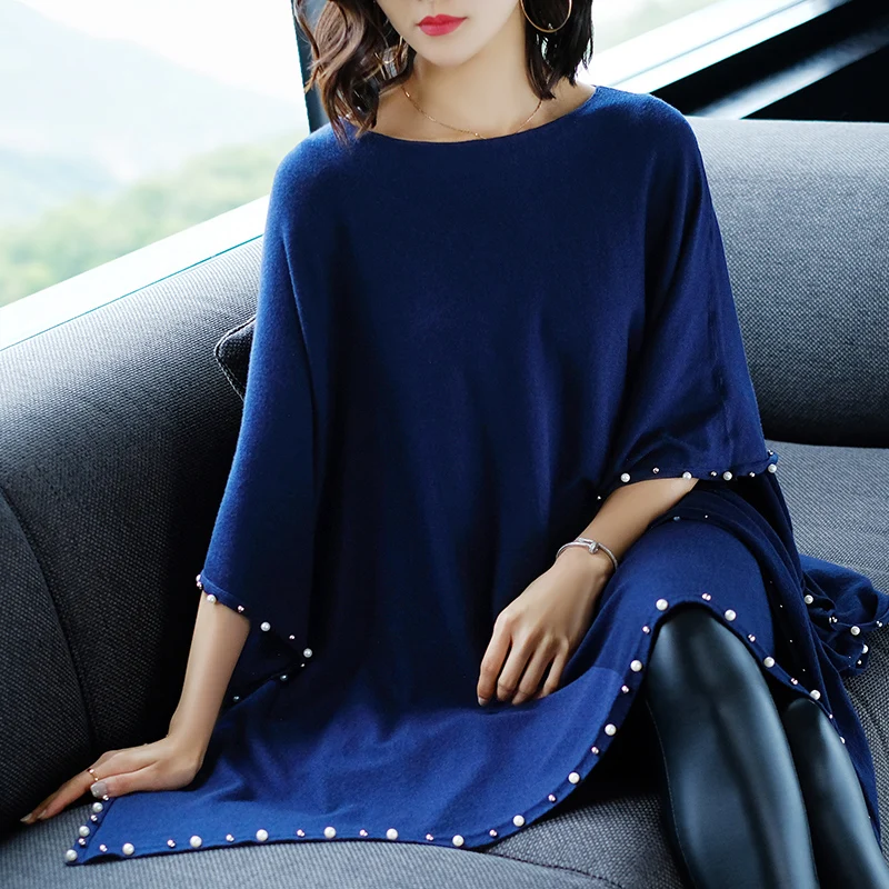 JANELUXURY Brand Women's Beaded Knit Capes 2019 Autumn New Bat-sleeve Ponchos Solid Color Pullover Shawl Female Long Cloak Coat
JANELUXURY Brand Women's Beaded Knit Capes 2019 Autumn New Bat-sleeve Ponchos Solid Color Pullover Shawl Female Long Cloak Coat