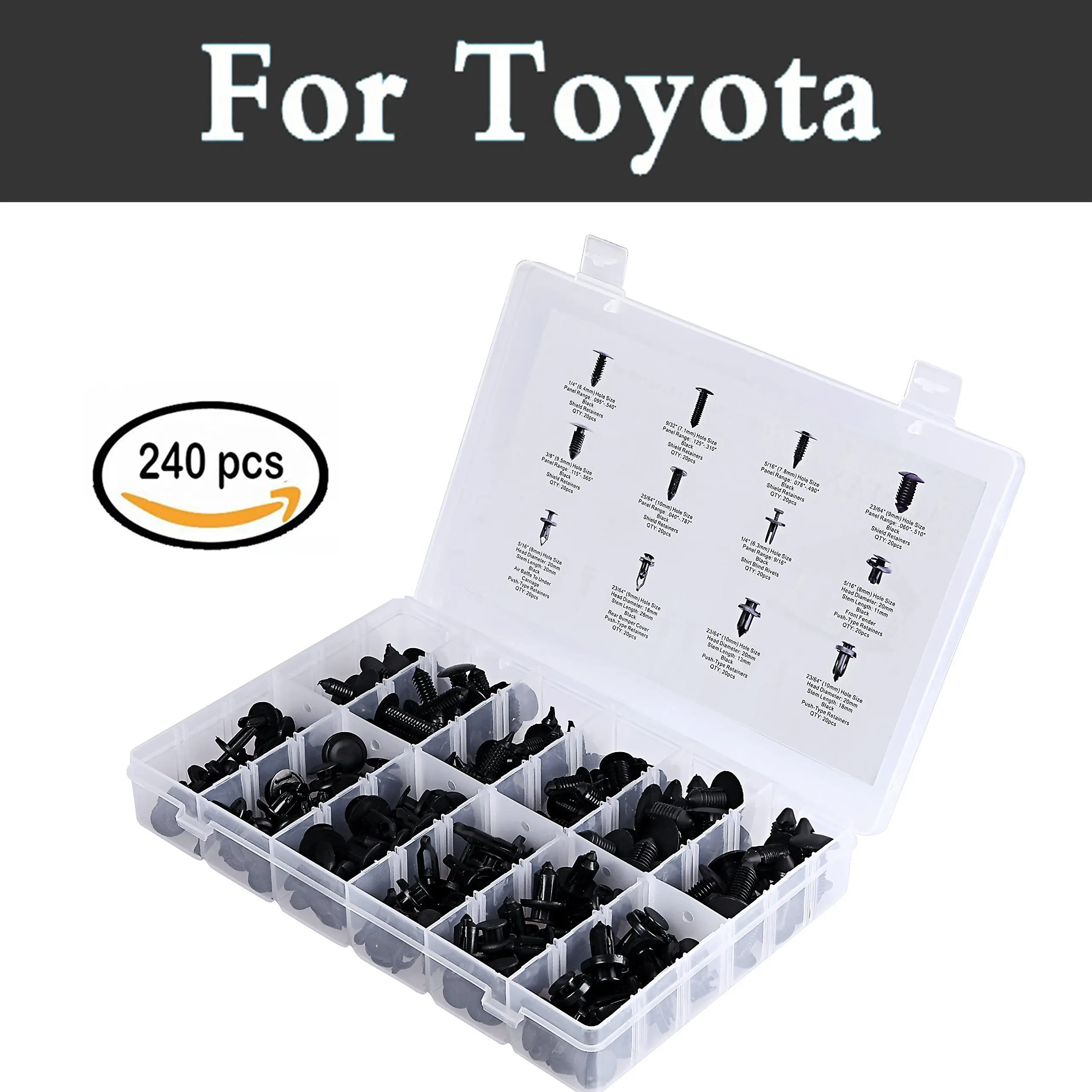240pcs Push Push Pin Rivets Kit Storage Case Rivets For Toyota Sequoia Soarer Sprinter Carib Succeed Urban Cruiser
240pcs Push Push Pin Rivets Kit Storage Case Rivets For Toyota Sequoia Soarer Sprinter Carib Succeed Urban Cruiser