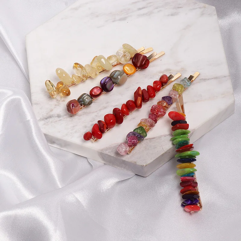 Fashion Colorful Stone Hairpins Handmade Braided Irregular Resin Beads Hair Clips Bohemia Hair Accessories for Women
Fashion Colorful Stone Hairpins Handmade Braided Irregular Resin Beads Hair Clips Bohemia Hair Accessories for Women