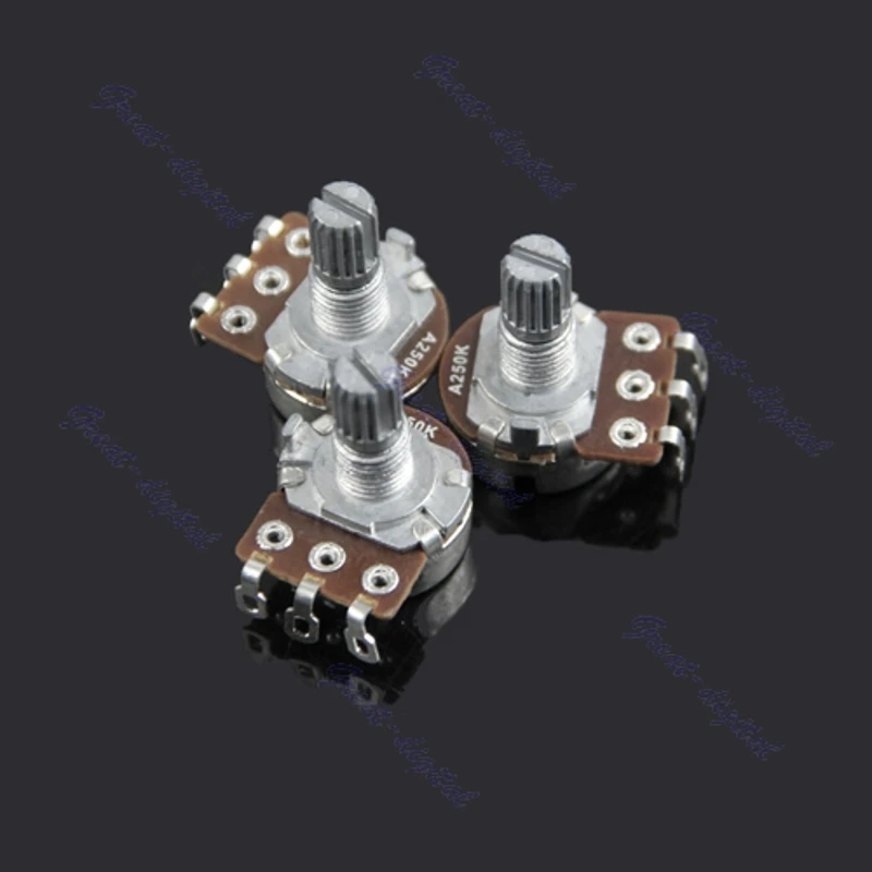 A250k Potentiometer Splined Pot Electric Guitar Bass Effect Amp Tone Volume 10mm Shaft Parts 3pcs/set
A250k Potentiometer Splined Pot Electric Guitar Bass Effect Amp Tone Volume 10mm Shaft Parts 3pcs/set