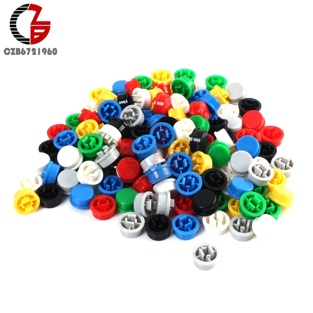 

1Pack 140PCS Mix Colors Round Tactile Button Cap Kits 9.58*5.1mm for 12*12*7.3mm Tact Switch