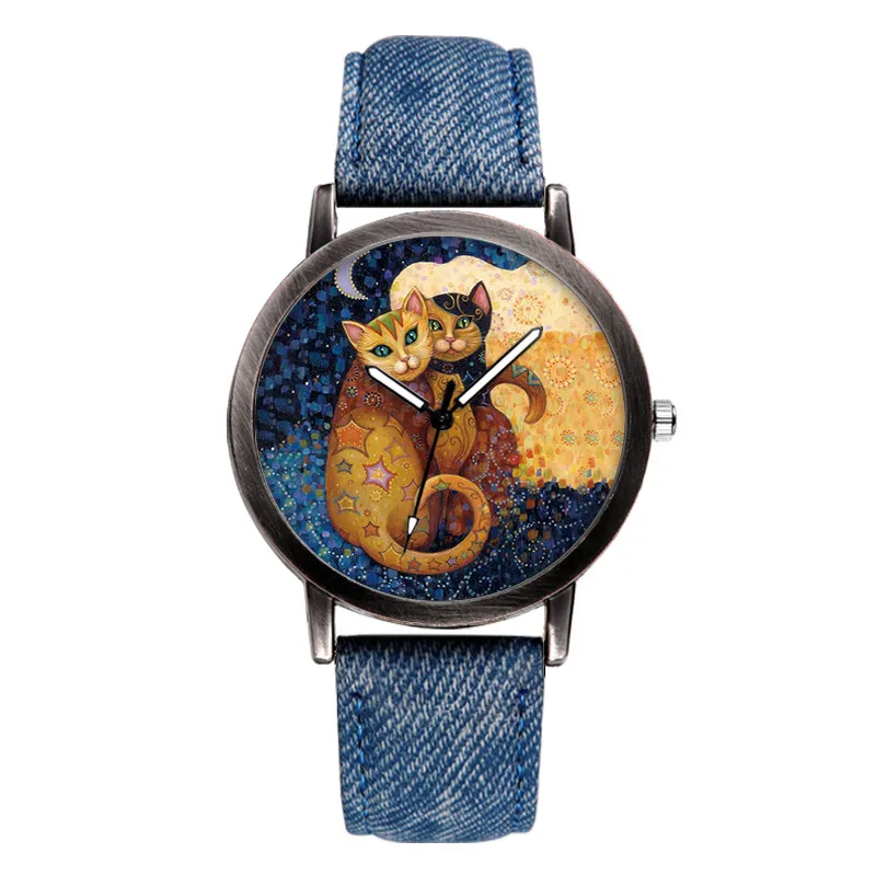 2018 New Fashion Unisex Watches Luxury Brand Men Quartz Wristwatches Cute Lover Cat Dial Ladies Watch Denim Band Zegarek Damski
2018 New Fashion Unisex Watches Luxury Brand Men Quartz Wristwatches Cute Lover Cat Dial Ladies Watch Denim Band Zegarek Damski