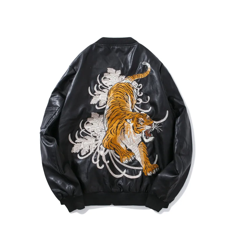Autumn Mens Leather Jacket Sukajan Japanese Embroidered Beast Tiger Bomber Jacket Male PU Imitation leather Outwear
Autumn Mens Leather Jacket Sukajan Japanese Embroidered Beast Tiger Bomber Jacket Male PU Imitation leather Outwear