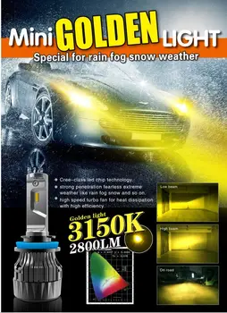1 Set H4 HB2 60W 5000LM Mini LED Headlight H7 H11 9005 9006 HB3/4 Small Size CSP Chips 3000K Golden Yellow Driving Car Lamp Bulb
1 Set H4 HB2 60W 5000LM Mini LED Headlight H7 H11 9005 9006 HB3/4 Small Size CSP Chips 3000K Golden Yellow Driving Car Lamp Bulb