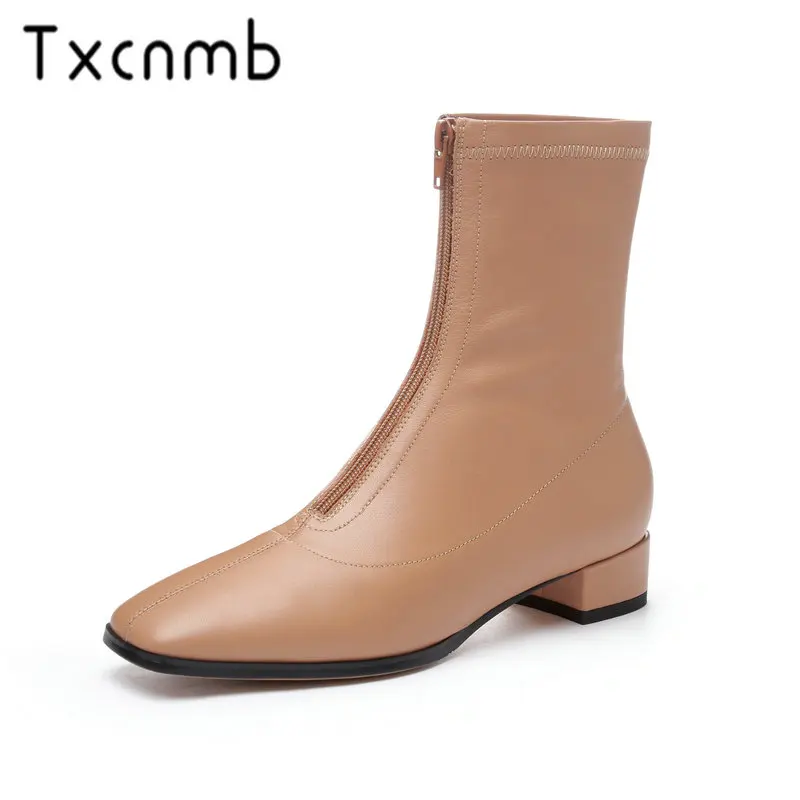 TXCNMB 2019 Genuine Leather Winter Autumn Women Boots Square Heel Ankle Boots Cow Leather Motorcycle Lady Ladies Shoes
TXCNMB 2019 Genuine Leather Winter Autumn Women Boots Square Heel Ankle Boots Cow Leather Motorcycle Lady Ladies Shoes