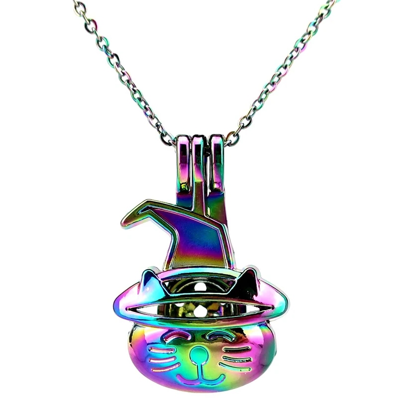 C845 COLORS Witches Hat Cat Necklace Pendant Aroma Essential Oil Diffuser Fun Gift
C845 COLORS Witches Hat Cat Necklace Pendant Aroma Essential Oil Diffuser Fun Gift