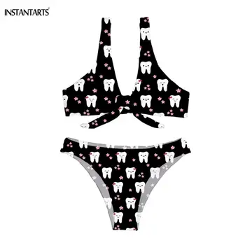 INSTANTARTS Bow-knot Woman Sexy Swimming Suits Funny Cartoon Tooth/Dentist/Dental/Dentistry Print Black Bodysuits Bathing Suit
INSTANTARTS Bow-knot Woman Sexy Swimming Suits Funny Cartoon Tooth/Dentist/Dental/Dentistry Print Black Bodysuits Bathing Suit
