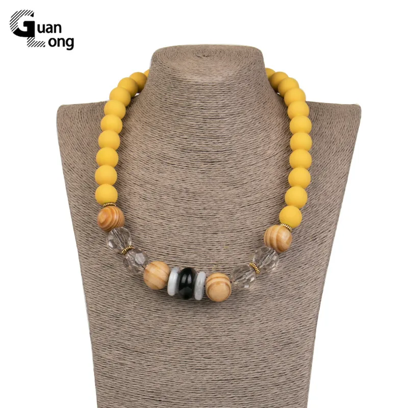 GuanLong Trendy Long Wood Beads Chains Fashion Necklaces for Women Geometric Acrylic Designer Necklace Girls Jewelry Wholesale
GuanLong Trendy Long Wood Beads Chains Fashion Necklaces for Women Geometric Acrylic Designer Necklace Girls Jewelry Wholesale