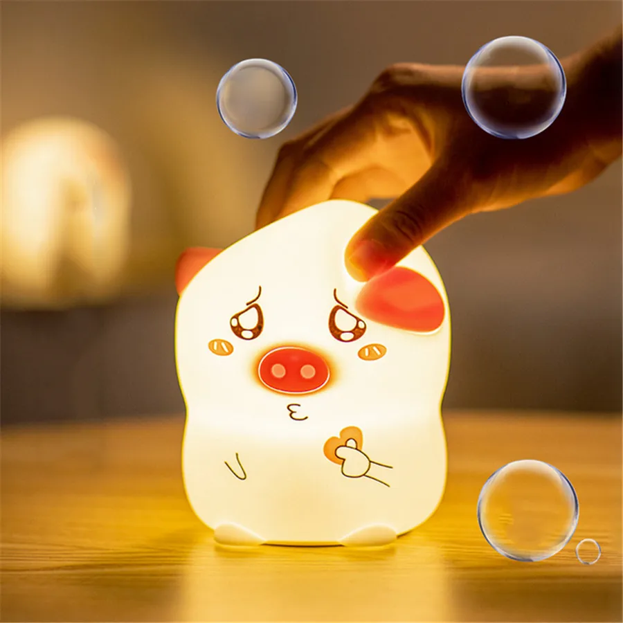 Colorful pig LED Night Light USB Rechargeable Silicone Soft Cartoon Touch Children Night Lamp Bedroom gift stress reliever
Colorful pig LED Night Light USB Rechargeable Silicone Soft Cartoon Touch Children Night Lamp Bedroom gift stress reliever