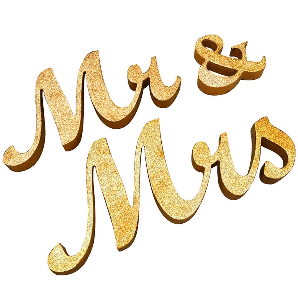 Mr and Mrs Sign Sweetheart Wedding Table Decorations Wooden Letters Gold Glitter With Flower Base Decor Household
Mr and Mrs Sign Sweetheart Wedding Table Decorations Wooden Letters Gold Glitter With Flower Base Decor Household