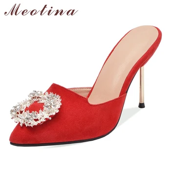 Meotina High Heels Women Mules Shoes Crystal Stiletto High Heel Party Slippers Pointed Toe Female Pumps Spring Red Big Size 3 43
Meotina High Heels Women Mules Shoes Crystal Stiletto High Heel Party Slippers Pointed Toe Female Pumps Spring Red Big Size 3 43