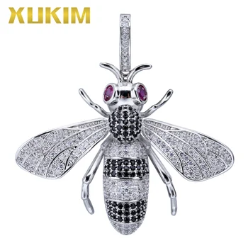 Xukim Jewelry Silver Gold Color Animal Insect Honeycomb Bee Pendant Charm Iced Out Necklace Hip Hop Jewelry
Xukim Jewelry Silver Gold Color Animal Insect Honeycomb Bee Pendant Charm Iced Out Necklace Hip Hop Jewelry