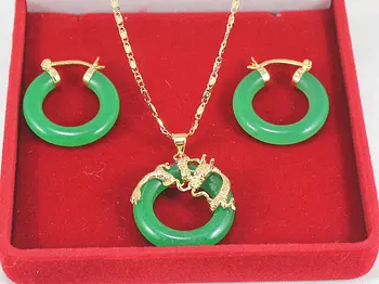 Wholesale 25mm fine jewelry Dark Green Natural jade dragon pendant hood earring Jades Jewelry set
Wholesale 25mm fine jewelry Dark Green Natural jade dragon pendant hood earring Jades Jewelry set