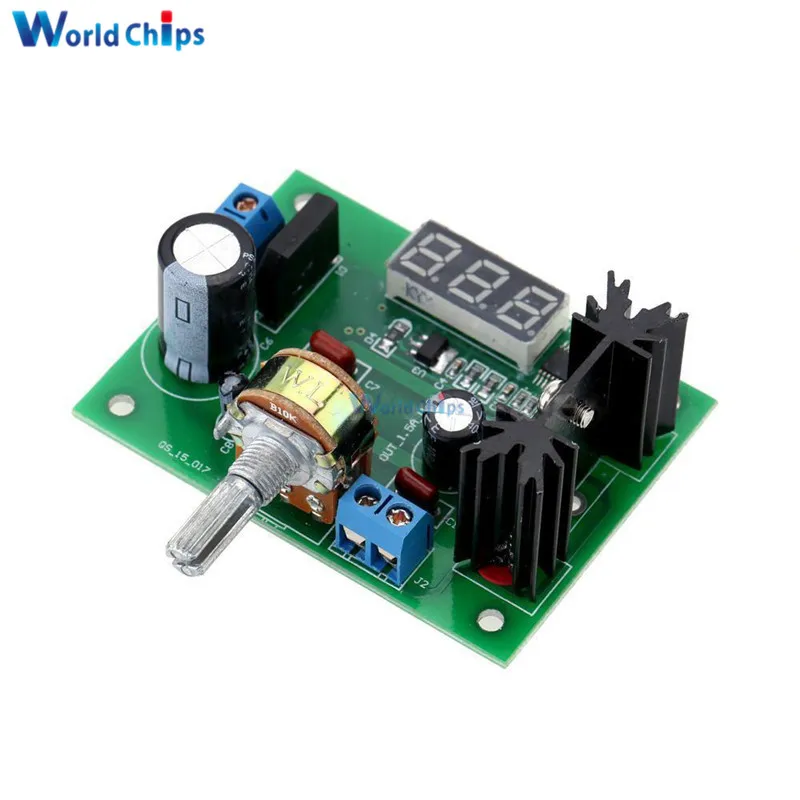 

AC/DC-DC LM317 Adjustable Voltage Regulator Step Down Power Supply Module With LED Meter Voltmeter Buck for Arduino 2A Max