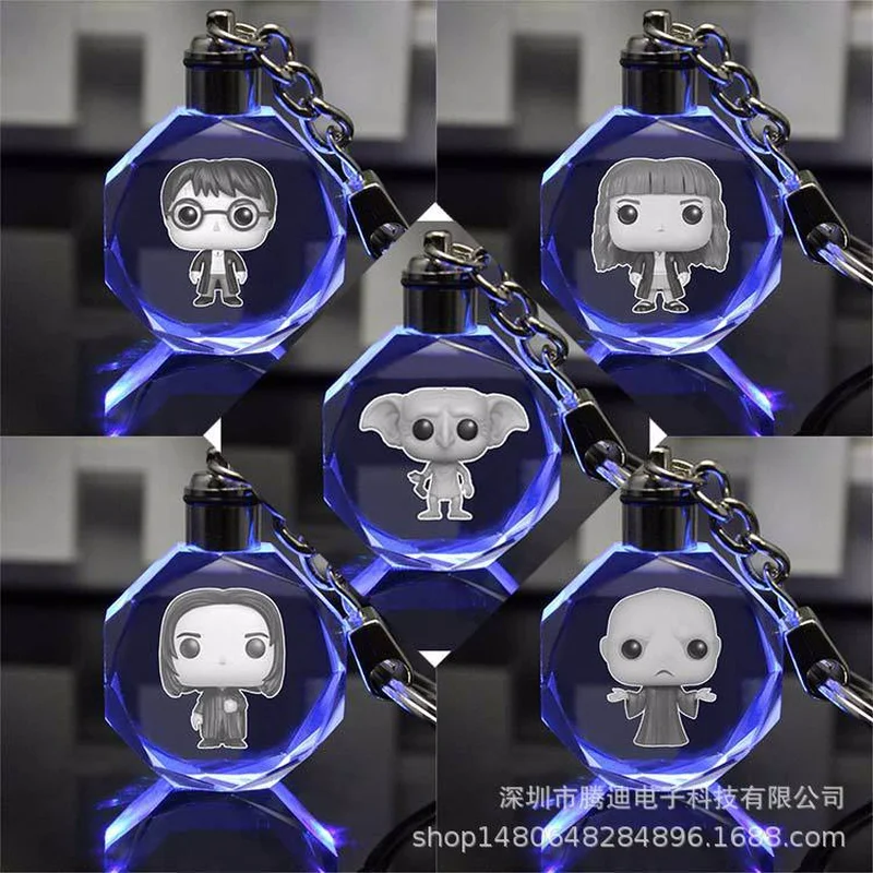 Movie potter key chain Hermione Dobby Severus Snape Lord Voldemort square crystal keychain cute fun cartoon LED key ring jewelry
Movie potter key chain Hermione Dobby Severus Snape Lord Voldemort square crystal keychain cute fun cartoon LED key ring jewelry