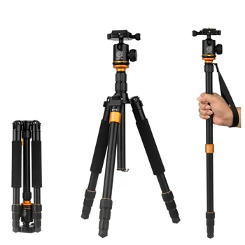 

QZSD Q999S Camera Tripod Monopod Photography Portable Aluminium Stand with 360 Degree Ball Head for Travel DSLR Camera Load 15KG