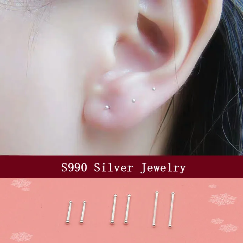 Real S990 Sterling Silver Earrings For Women Men Girls Boys Double Round Small Balls Stud Earrings Silver/Gold Color Cute Aretes
Real S990 Sterling Silver Earrings For Women Men Girls Boys Double Round Small Balls Stud Earrings Silver/Gold Color Cute Aretes