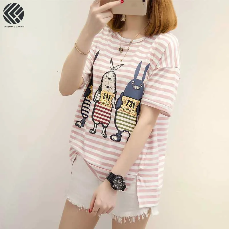 2019 LFF Spring And Summer New Arrival Women Fashion Harajuku Stripped Rabbit Printing Tshirt Loose Casual Tees China Clothing
2019 LFF Spring And Summer New Arrival Women Fashion Harajuku Stripped Rabbit Printing Tshirt Loose Casual Tees China Clothing