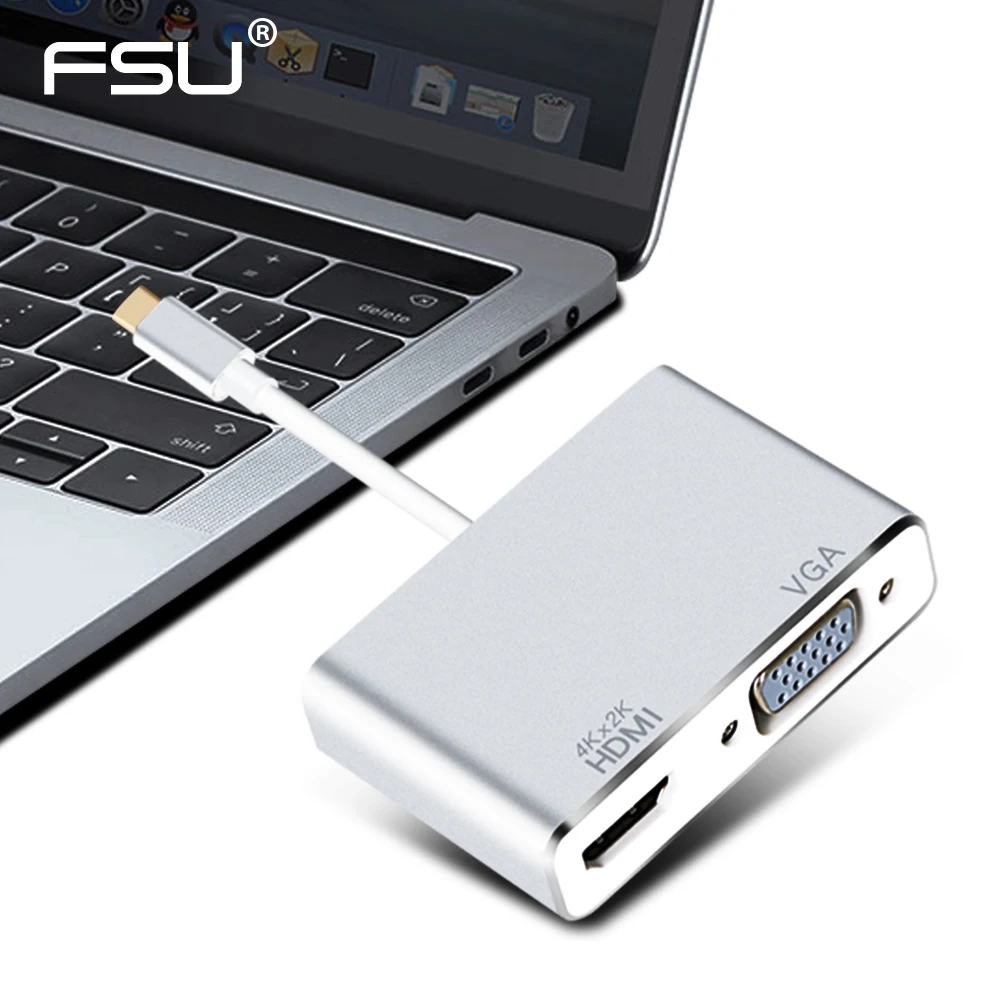 High quality 2 in 1 USB type-c to VGA HDMI Adapter for Macbook Tablet Monitor laptop Computer support 4K
High quality 2 in 1 USB type-c to VGA HDMI Adapter for Macbook Tablet Monitor laptop Computer support 4K