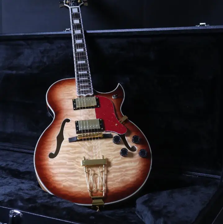 Top Quality Stock Full Hollow Body 41'' Byrdland Electric Guitar Small Quilted Maple Top Veneer Gold Hardware
Top Quality Stock Full Hollow Body 41'' Byrdland Electric Guitar Small Quilted Maple Top Veneer Gold Hardware