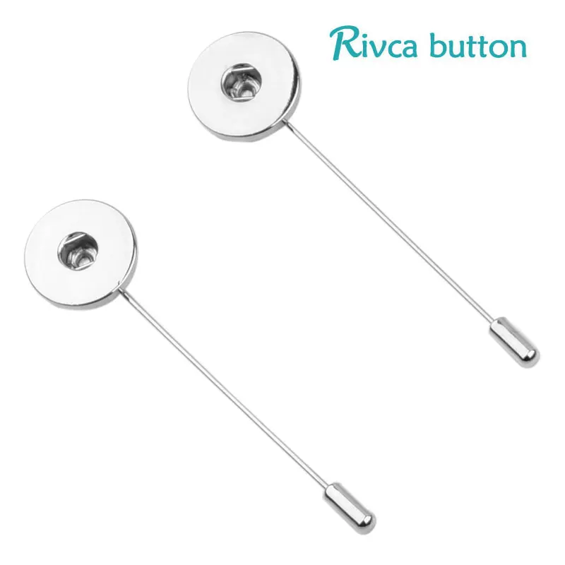 Image Newest Rivca snap button Stick pin snap button brooch jewelry for wedding fit 18mm ,20mm snap button brooch