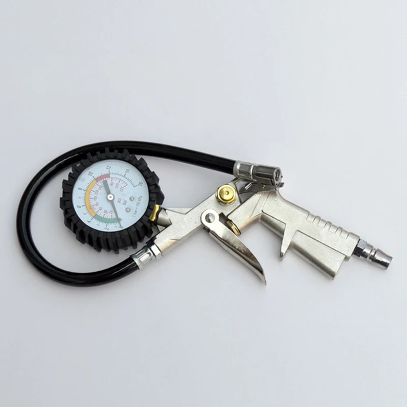 Air Tire Inflator Dial Gauge Auto Truck Bike Compressor Pistol Type Flexible Tire Inflator With Guage 0-220 Psi
Air Tire Inflator Dial Gauge Auto Truck Bike Compressor Pistol Type Flexible Tire Inflator With Guage 0-220 Psi