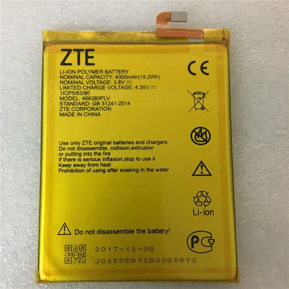 100% Original 3.8V 4000mAh 466380PLV For ZTE Blade A610 A610C A610T BA610C BA610T Battery
100% Original 3.8V 4000mAh 466380PLV For ZTE Blade A610 A610C A610T BA610C BA610T Battery
