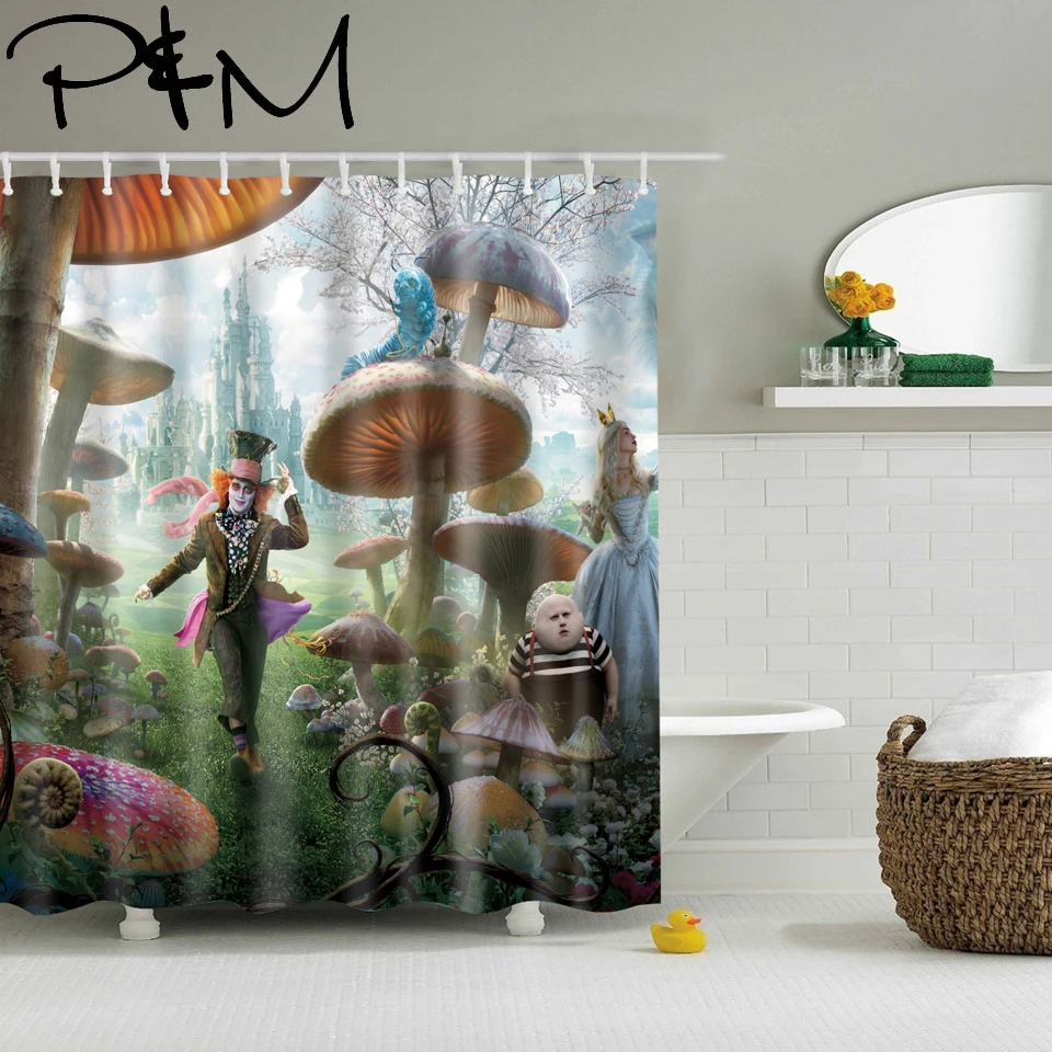 Papa&Mima Alice in Wonderland Waterproof Shower Curtains Polyester Bathroom Curtains With Hooks 150x180/180x180cm Decorative
Papa&Mima Alice in Wonderland Waterproof Shower Curtains Polyester Bathroom Curtains With Hooks 150x180/180x180cm Decorative