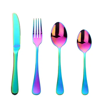 Hot 24pcs/Set Rainbow Stainless Steel Cutlery Set Colorful Teaspoon Dinner Fork Knife Western Tableware Dinnerware Kitchen Tool
Hot 24pcs/Set Rainbow Stainless Steel Cutlery Set Colorful Teaspoon Dinner Fork Knife Western Tableware Dinnerware Kitchen Tool