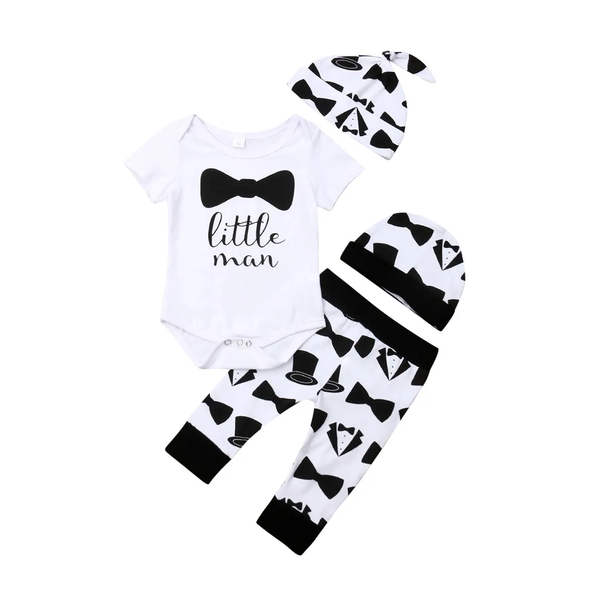 0-24M Cute Newborn Infant Baby Boys Gentleman Outfit Clothes Little Man Short Sleeve Romper Tops+Long Pants+Hat 4Pcs Outfits Set
0-24M Cute Newborn Infant Baby Boys Gentleman Outfit Clothes Little Man Short Sleeve Romper Tops+Long Pants+Hat 4Pcs Outfits Set