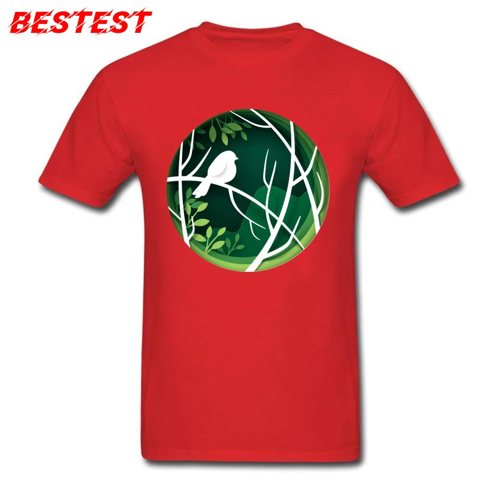Casual Bird Male T-shirts Company Summer/Fall Short Sleeve Round Neck Cotton Fabric Tops & Tees Birthday Clothing Shirt Bird red