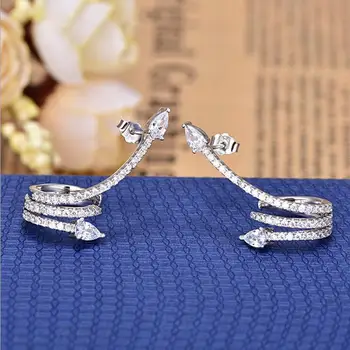 Classic Design Sliver Color Princess-cut Big Square round 3 line no pierced CZ Cubic Zirconia Wedding Stud Earrings for Women
Classic Design Sliver Color Princess-cut Big Square round 3 line no pierced CZ Cubic Zirconia Wedding Stud Earrings for Women