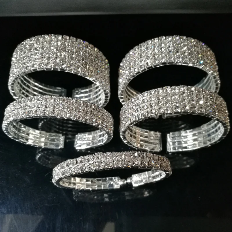 2-6 Rows Elegant Rhinestone Crystal Side Open Bangle Cuff Bracelet Bridal Wedding Jewelry Accessories for Women
2-6 Rows Elegant Rhinestone Crystal Side Open Bangle Cuff Bracelet Bridal Wedding Jewelry Accessories for Women