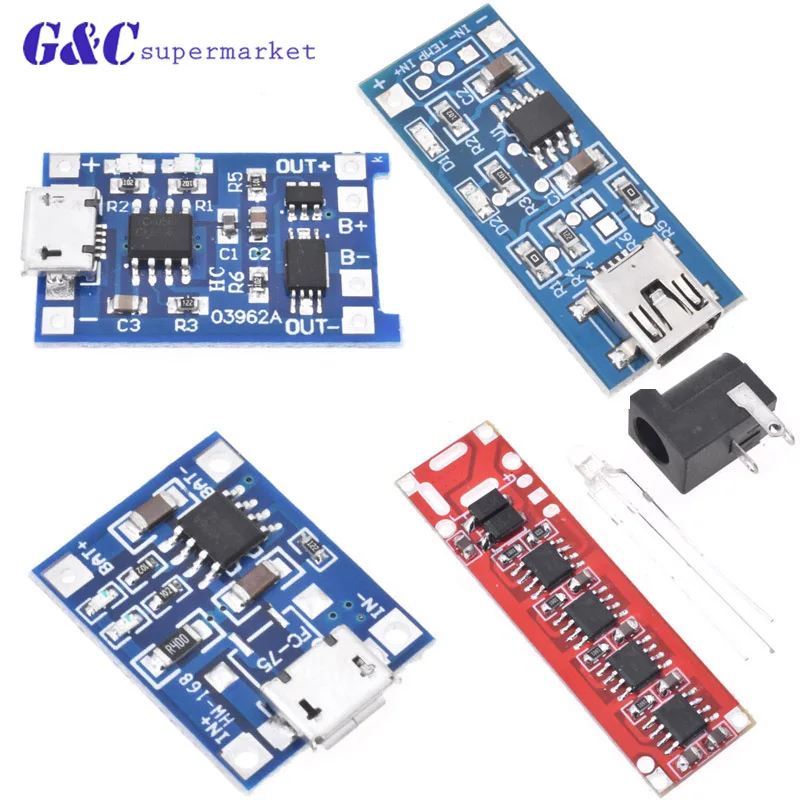 Micro/MINI USB 5V 1A 18650 TP4056 модуль зарядного устройства литиевой батареи зарядная плата с