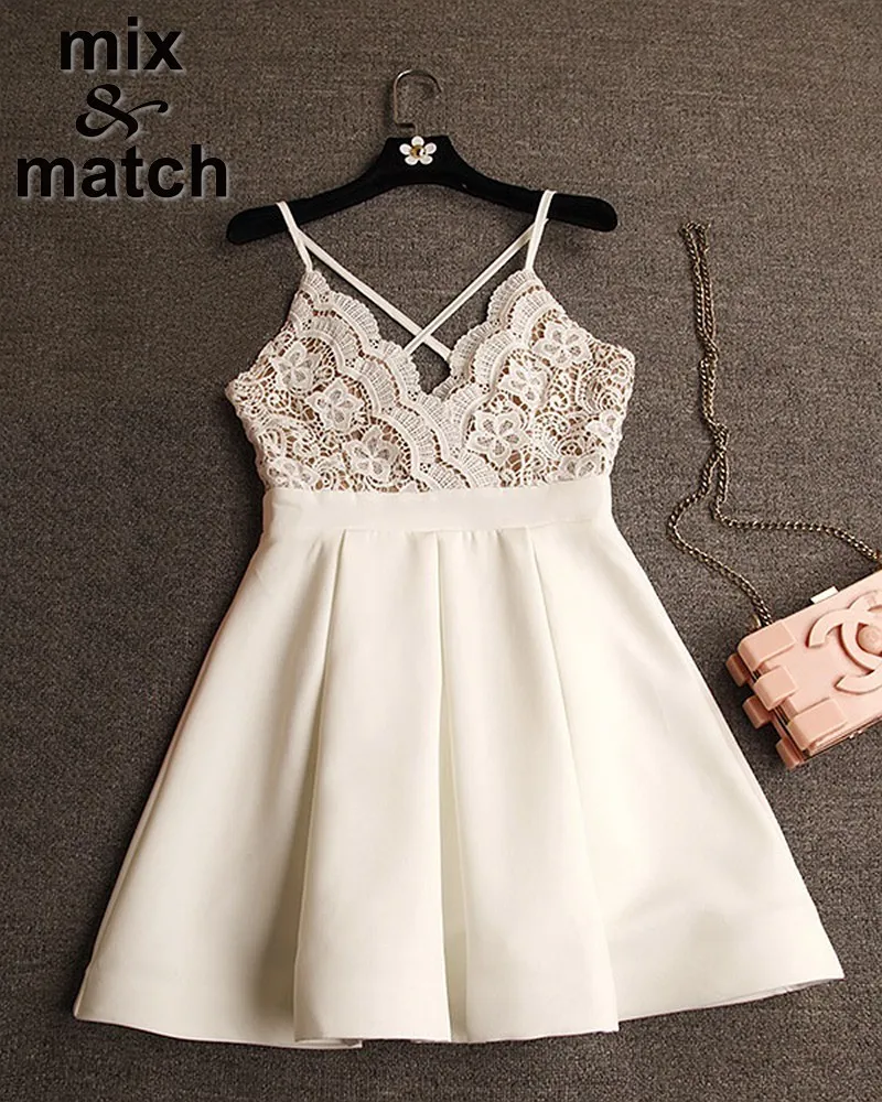 xiM&M@ch Cute Sexy Black White Dress Vestido branco V-neck Backless Cross Straps Lace Patchwork Ball gown Pleated Dress DR03378C
xiM&M@ch Cute Sexy Black White Dress Vestido branco V-neck Backless Cross Straps Lace Patchwork Ball gown Pleated Dress DR03378C