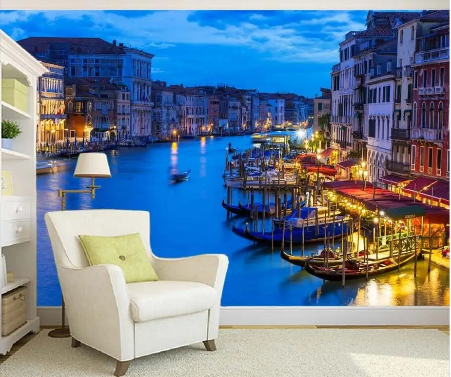 Custom 3d mural wallpaper Night scenic boat Watertown personality wall mural wallpaper painting
Custom 3d mural wallpaper Night scenic boat Watertown personality wall mural wallpaper painting