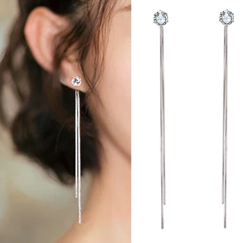 IPARAM New Fashion Silver Plated Dangle Hanging Gem Stone Rhinestone Long Drop Earrings For Women Jewelry brincos bijoux
IPARAM New Fashion Silver Plated Dangle Hanging Gem Stone Rhinestone Long Drop Earrings For Women Jewelry brincos bijoux