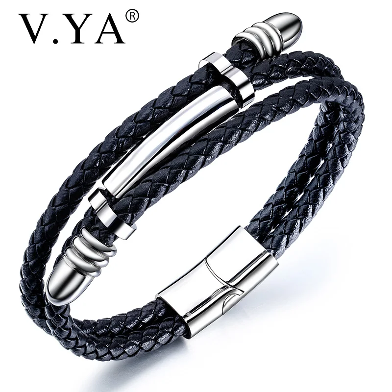 V.YA Punk Bullet Leather Bangle For Men Vintage Stainless Steel Multilayers PU Leather 210MM Bracelets For Female Jewelry Gift
V.YA Punk Bullet Leather Bangle For Men Vintage Stainless Steel Multilayers PU Leather 210MM Bracelets For Female Jewelry Gift