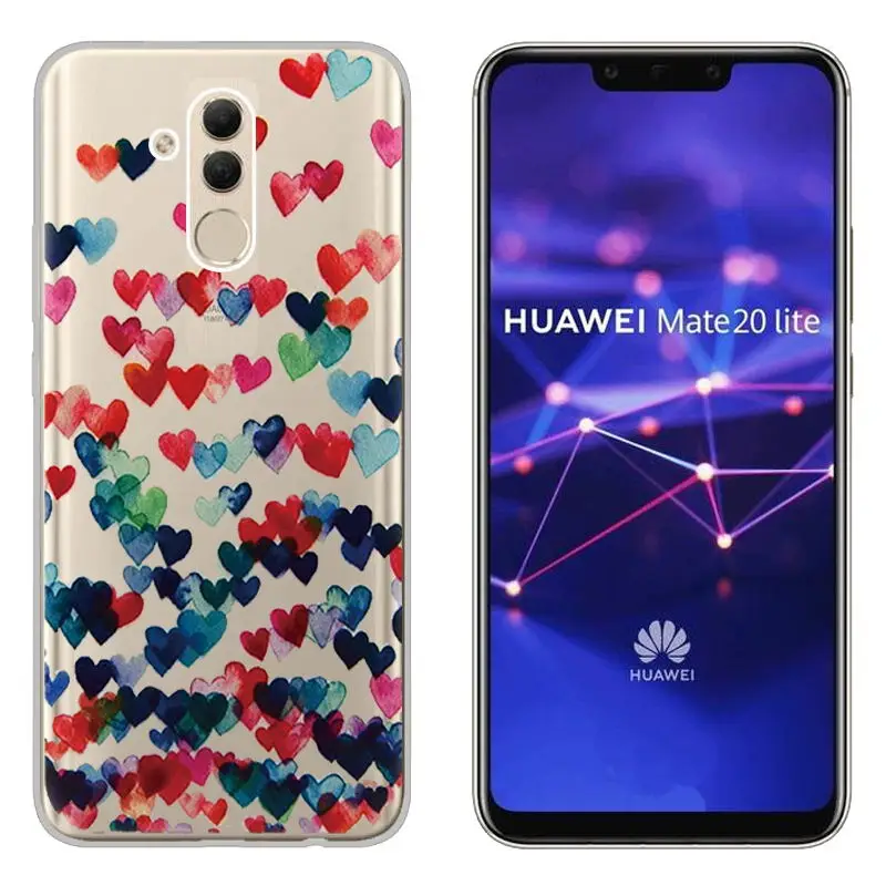 Clear Patterned Slim Soft Rubber Silicone Case Cover sFor Huawei Mate 20 Lite Ultra Thin Capa Coque For Huawei Mate 20 Lite Case (13)
