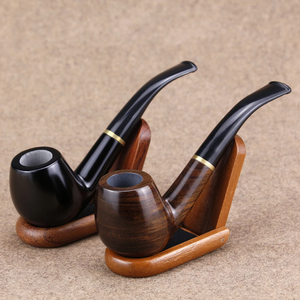 New Bent Wood Pipe 2 Choices Tobacco Smoking Pipe Metal Ring Tobacco Pipe Handmade Ebony Wood Pipe with Tools
New Bent Wood Pipe 2 Choices Tobacco Smoking Pipe Metal Ring Tobacco Pipe Handmade Ebony Wood Pipe with Tools