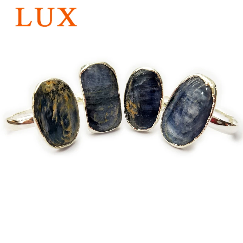 LUX Natural Gem stone kyanite Ring Handmade Gem stone Ring Silver plated adjustable blue crystal rings
LUX Natural Gem stone kyanite Ring Handmade Gem stone Ring Silver plated adjustable blue crystal rings