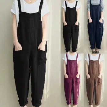 Womens Ladies Sleeveless Dungarees Rompers Jumpsuit Loose Long Pants Cotton Linen Overalls Playsuits Lady Casual Bodysuits
Womens Ladies Sleeveless Dungarees Rompers Jumpsuit Loose Long Pants Cotton Linen Overalls Playsuits Lady Casual Bodysuits