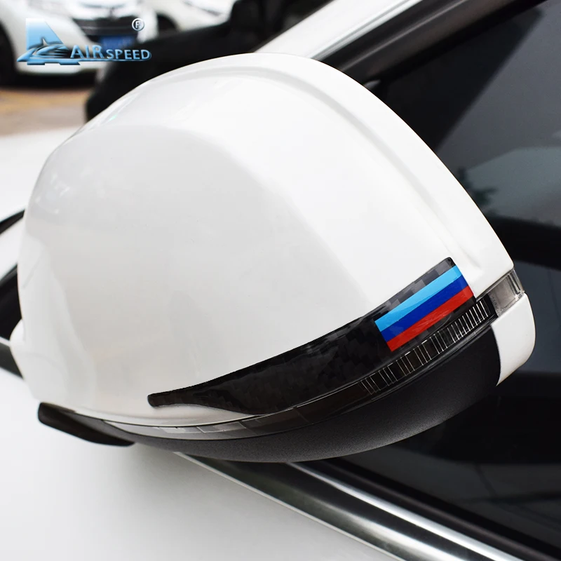 Фото Airspeed Carbon Fiber Rearview Mirror Stickers Anti-collision B-pillar for BMW X1 X3 X5 X6 F30 E90 E92 F10 F18 F11 F07 GT Z4 F15 |