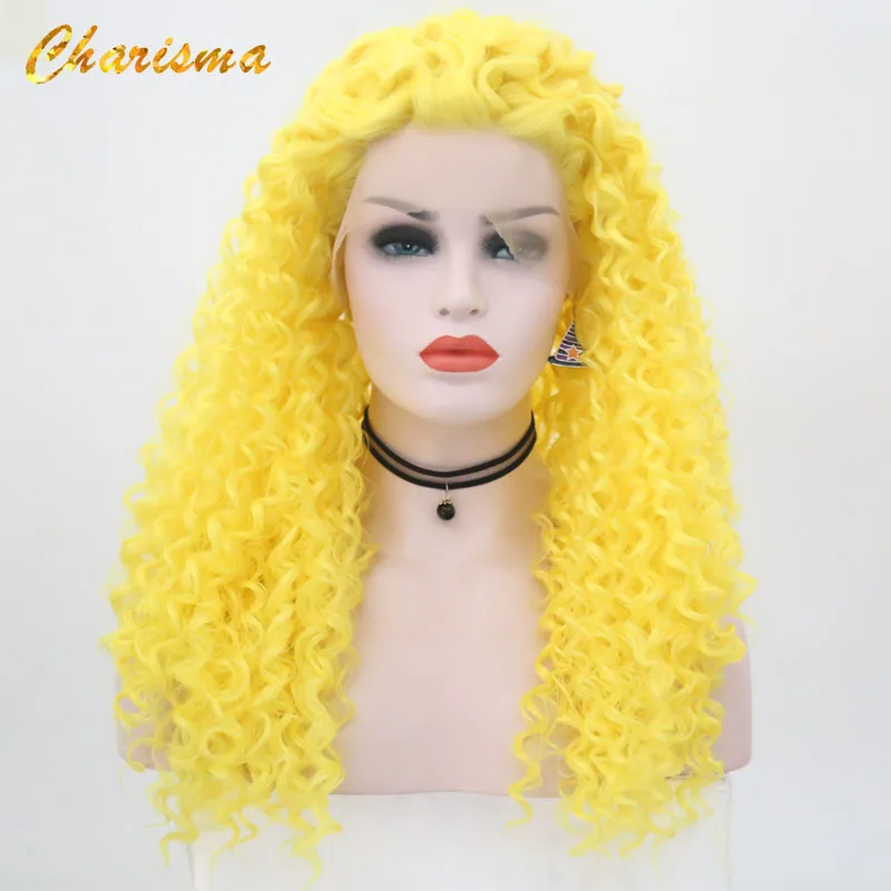 Charisma Natural Hairline Yellow Wig Kinky Curly Synthetic Lace Front Wig Heat Resistant Fiber Wigs for White/Black Women Wigs
Charisma Natural Hairline Yellow Wig Kinky Curly Synthetic Lace Front Wig Heat Resistant Fiber Wigs for White/Black Women Wigs