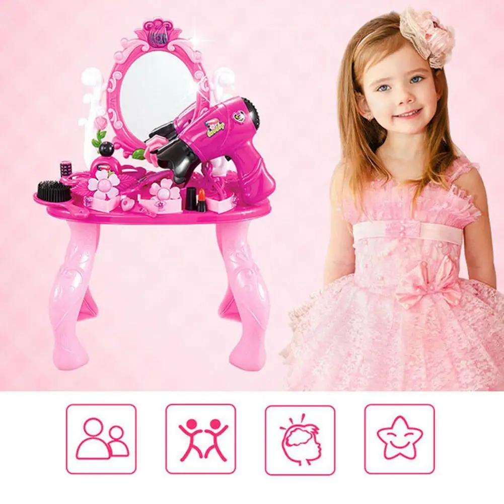 Kids Princess Pretend Table Dressing Set Play Girl Toys Pink Makeup Jewelry Intellectual Development Toy
Kids Princess Pretend Table Dressing Set Play Girl Toys Pink Makeup Jewelry Intellectual Development Toy