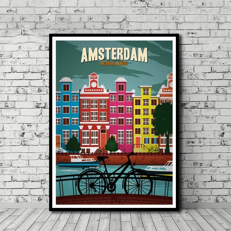 Minimalist Travel Posters Vintage Travel Amsterdam Canvas Print Wall Art Decor No Frame
Minimalist Travel Posters Vintage Travel Amsterdam Canvas Print Wall Art Decor No Frame