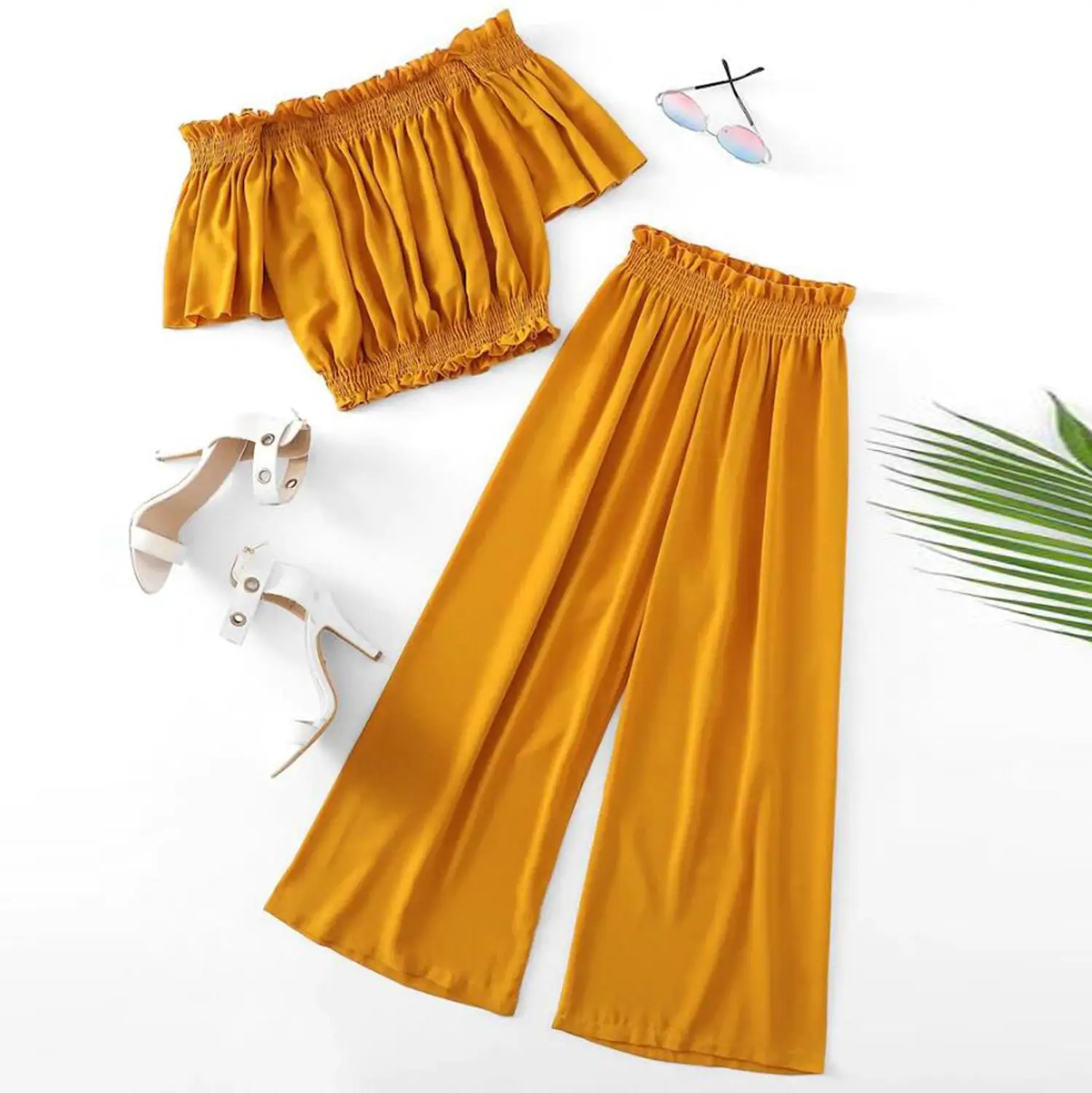 Women's Cold Shoulder 2 piece set Plus Size Solid Suits Shirt Loose Wide Leg Pant Sets Beach Sun Plus Size conjuntos de mujer
Women's Cold Shoulder 2 piece set Plus Size Solid Suits Shirt Loose Wide Leg Pant Sets Beach Sun Plus Size conjuntos de mujer