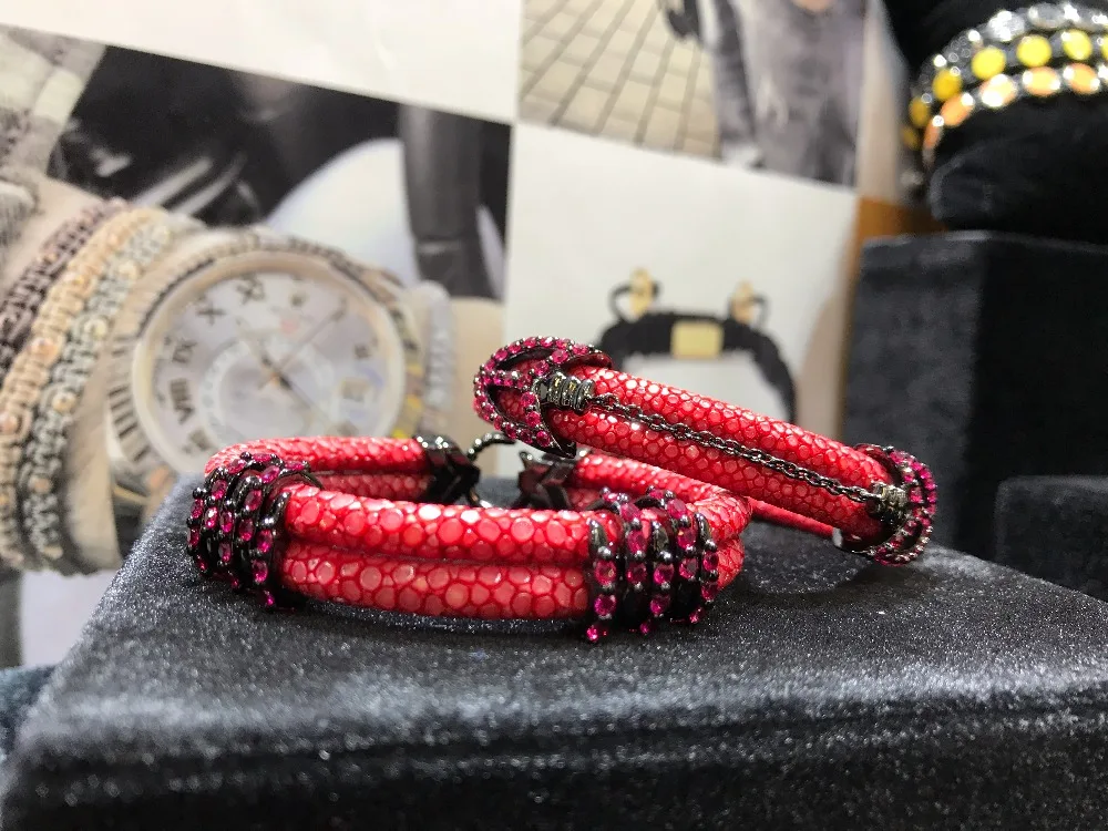 lucury stingray leather cords arrow bracelet buyer show (2)