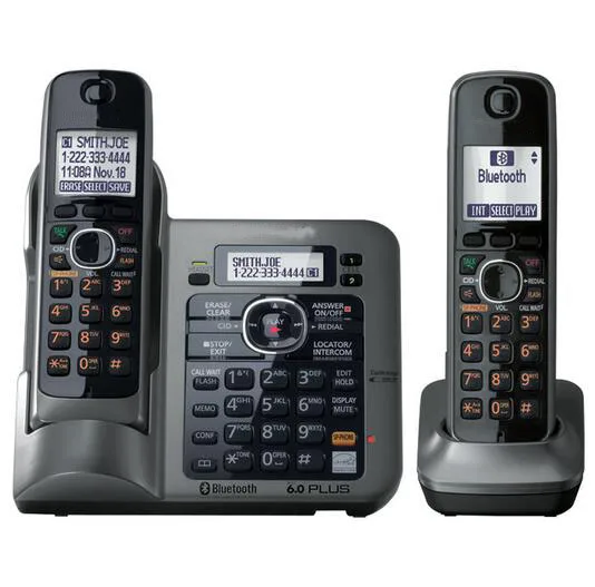 

2 Handsets Digital Wireless Cordless Phone DECT 6.0 link-to-cell Bluetooth Cordless Telephone With Call ID Answering system