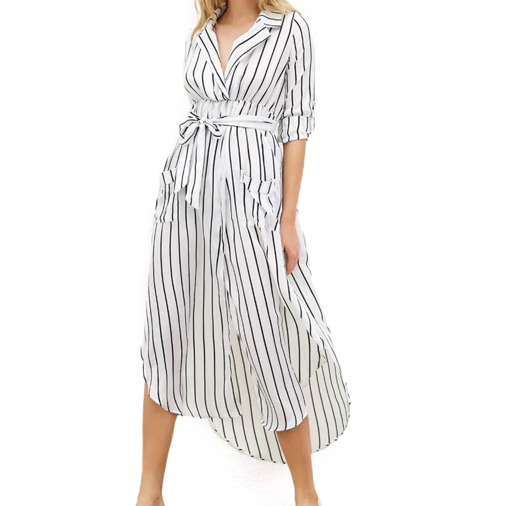 Joineles Fashion Stripe Print Long Sleeves Women Irregular Maxi Dress Turn Down Collar Pockets Belts Boho Retro Dress Vestidos
Joineles Fashion Stripe Print Long Sleeves Women Irregular Maxi Dress Turn Down Collar Pockets Belts Boho Retro Dress Vestidos